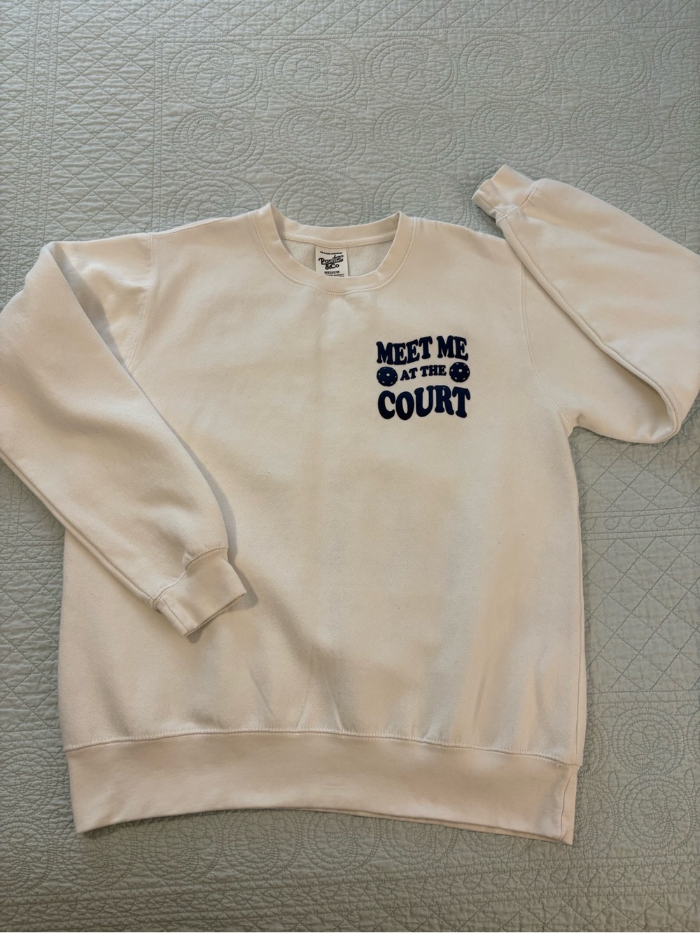 Pacific & Co Pickleball sweatshirt. Size medium-large.  Unisex.